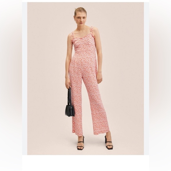 Mango Pants - MNG Floral Pink Jumpsuit M